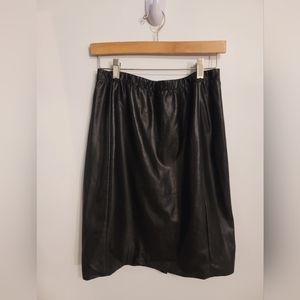 Babaton knee length leather skirt